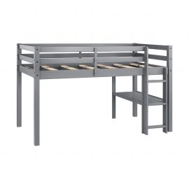 Aster Twin Loft Bed with Spacious Storage Shelf