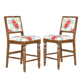 Callie Vintage Floral Counter Height Stools, Set of 2